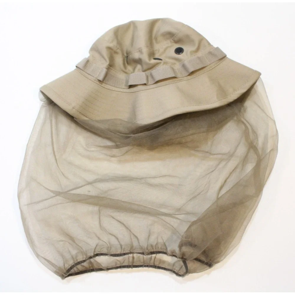 Military Hat Sun Hot Weather Type II MIL-TYPE-J-44320 Tan Khaki W / Mosquito Net